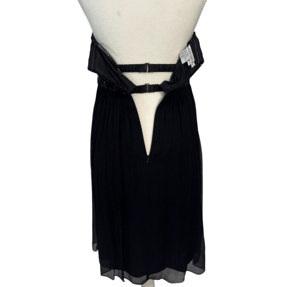 Maggy London Black Silk Strapless Beaded Dress Women’s 2 Evening Occasion Event - Picture 9 of 16